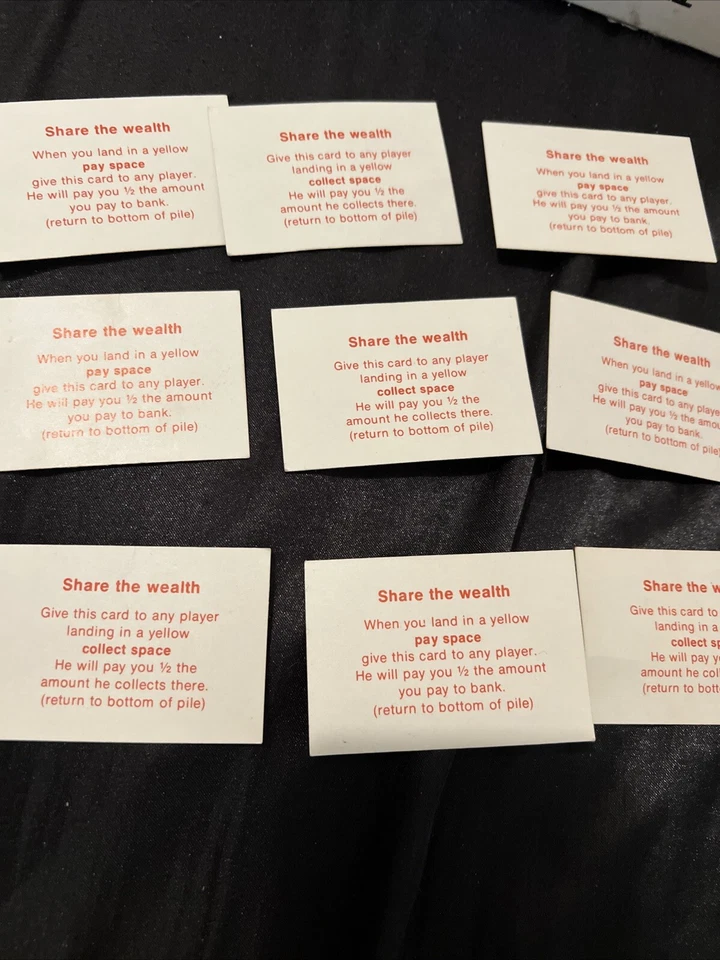 the game of life 1981 replacement  share the wealth cards Lot Of 9 - Image 1 of 1