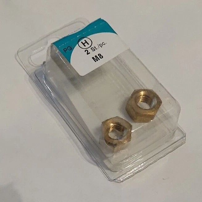 Sechskantmutter M8 Messing blank 2 stück - Bild 1 von 1