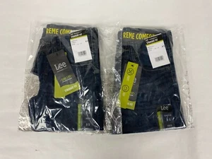 2-Pack Lee Jeans 8S Boys Straight Tapered Leg Stretch Fit Blue Denim Oliver - Picture 1 of 2