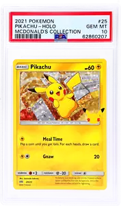 2021 Mcdonald's Pikachu Pokemon Collection Confetti Holofoil #25 PSA 10 - Picture 1 of 2