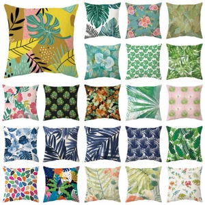 Summer Monstera Palm Leaves Seamless Throw Pillow Case Soft Velvet Cushion Cover - Picture 1 of 58