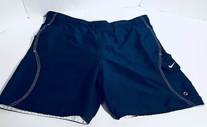 Vintage 90’s Nike Mens Nylon Swim Trunks Size Small Navy Blue w/ Pocket - Bild 1 von 8