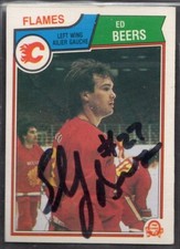 1983-84 OPC #76 Ed Beers Calgary Flames Autographed Rookie Card 