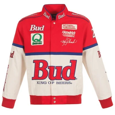  Chaqueta de algodón Nascar Ken Schrader JH Design Budweiser Bud King of Beers Foto 1 de 4