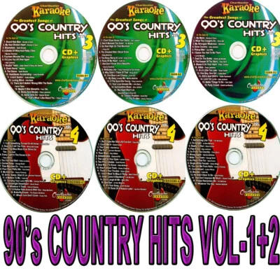 90's COUNTRY VOL-3+4 Chartbuster Karaoke CD+G 6 DISC BOX SET NEW w/SONG LIST - Image 1 of 4