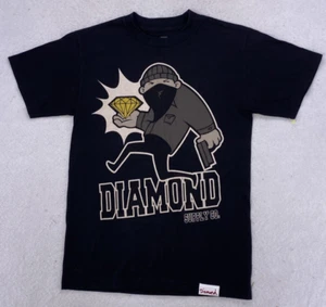 Diamond Supply T Shirt Uomo Piccola Nera Ciambella Poliziotti Y2K Skater Grunge Cotone - Foto 1 di 10