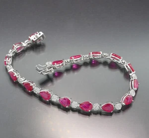 Rubin Brillant Armband total 11,00 carat 750er Weißgold Wert - Bild 1 von 5