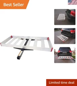 Maxxhaul 70422 48" x 21" Hitch Mount Aluminum Cargo Carrier - 500 lb Capacity - Picture 1 of 8