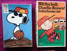 New ListingVintage Peanuts Charlie Brown Snoopy Baseball Lot: Colorforms, Jigsaw Puzzle(60)