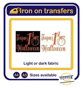 Personalised HALLOWEEN party iron on t-shirt transfers a5 a4 - Picture 1 of 3
