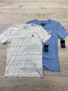 Camiseta Hurley Niño Mediana Cuello en V Manga Corta Azul Esmalte/Blanco - Imagen 1 de 13
