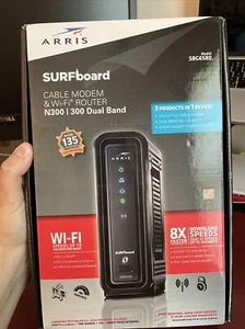 Arris SBG6580 SURFboard 4 Port Gigabit Cable Modem & Wifi Router - Black - Picture 1 of 14