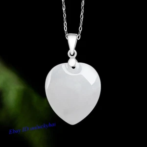 Real Grade A 100% Natural White Jade Jadeite Men Women Circle Peace Pendant 2.5g - Picture 1 of 5