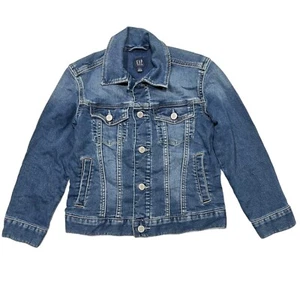 NWT GAP Kid's Boys Denim Jacket Sz SMALL Stretch Medium Wash Buttons #239226 - Picture 1 of 6