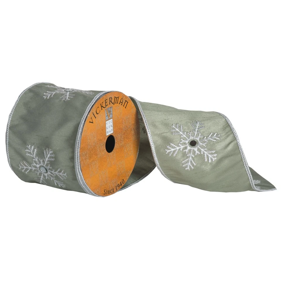 Espejo Copo de Nieve Vickerman 4" x 5yd Verde Blanco - Q174214 Foto 1 de 1