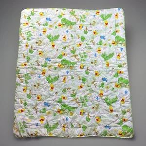 Vintage 1980er Winnie Puuh Hundert Hektar Wald gesteppte Baby Krippe Decke 38 "x 44" - Bild 1 von 9