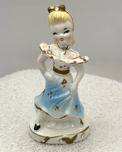 Vintage Figure Figurine Girl Lady Highlighted with Rhinestones - Kreiss - 4.5" - Picture 1 of 12