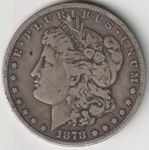 # 2 1878-CC MORGAN SILVER DOLLAR F-VF - Picture 1 of 2