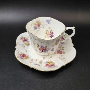 Antique John Ansley Tea Cup & Saucer 4454 Bone China England Roses c.1904-1910 - Picture 1 of 19