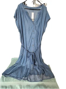 Lane Bryant Chambray Jeanshemd Kleid Übergröße 22 passt so flacher Neu mit Etikett - Bild 1 von 10
