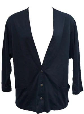 Винтажный Bon Worth женщин размер L на пуговицах v-образным вырезом 3/4 рукав легкий кардиган черный - Изображение 1 из 4