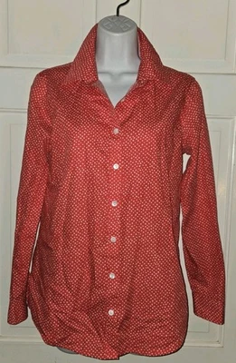 Camisa ORVIS Amapola Roja Lunares Algodón Botón Frontal Resistente a Arrugas. 6 Foto 1 de 4