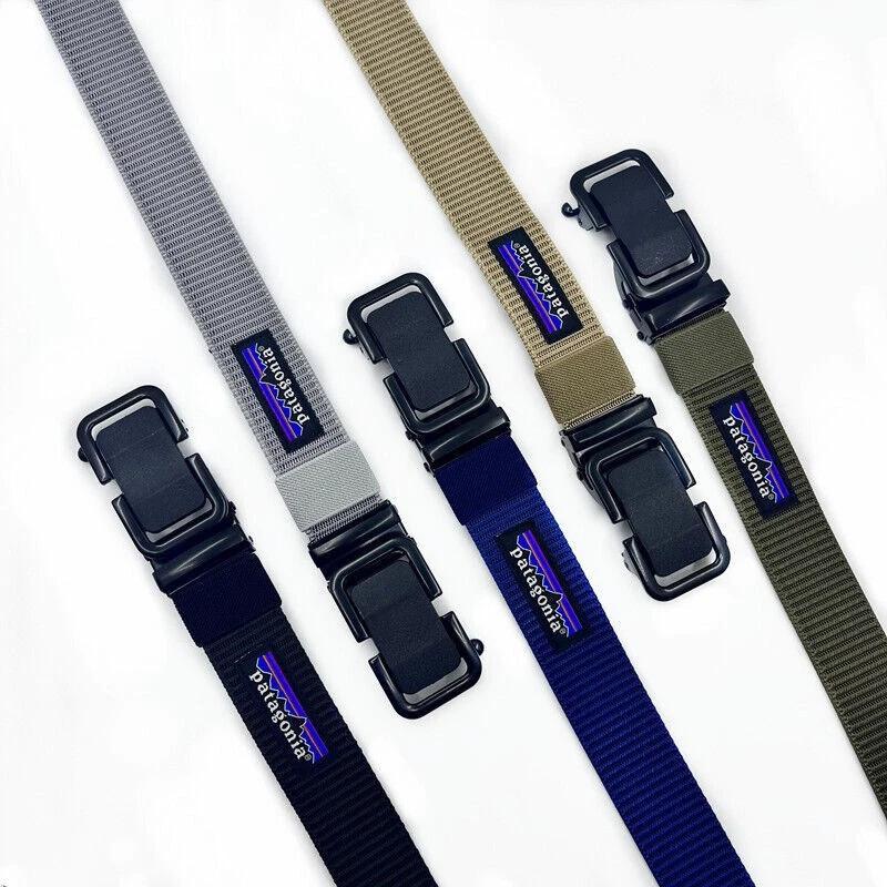 PATAGONIA Men's Outdoor Nylon Belt Work Pants Waist Belt Metal Buckle Cloth Belt