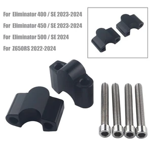 1 Set Handlebar Risers Fit for Kawasaki Eliminator 500 / SE 2024 Aluminum Black - Picture 1 of 9