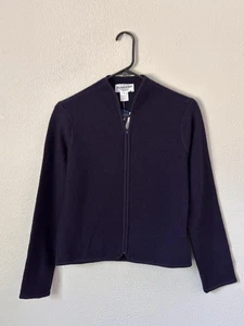 Pendleton Petite Wool Jacket Purple Merino Cardigan Blazer Zip Up USA VTG PS - Picture 1 of 9