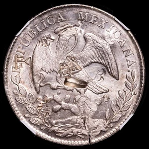 México República Federal 1868 Mo PH 8 Reales Plata (.903) Casa de la Moneda de - Foto 1 di 3