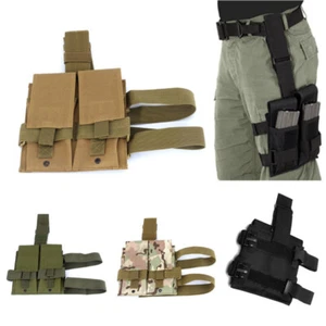 Outdoor Tactical Drop Leg Double Magazine Hunting Gun Mag Rifle Holder Pouch - Picture 1 of 10
