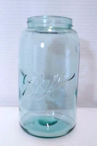 Tarro de fruta bola cuarto de galón Aqua 3-L dropped A molde #5/1 Big Bubbles 1896-1910 RB#193 - Imagen 1 de 19