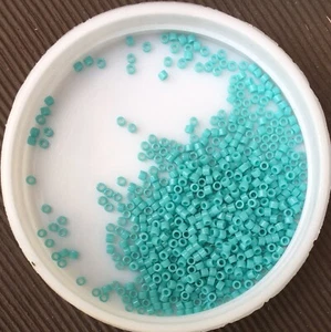 11/0 MIYUKI Japanese Seed Beads, Delica, Opaque Sea Opal, (DB1136), 5g - Picture 1 of 1