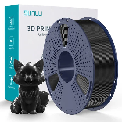 SUNLU 1.75MM PETG Negro 1KG/2.2LBS Filamento Impresora 3D Consumibles