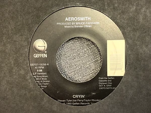 Aerosmith Cryin' / Walk On Down 7" 45 rpm Geffen 1993 jukebox title strip VG+ - Picture 1 of 2