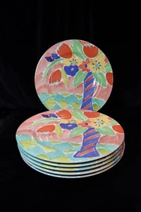 VILLEROY & BOCH LUXEMBOURG MADAME 6 DINNER PLATES 10 1/2" SWITCH BONJOUR FLORAL - Picture 1 of 6