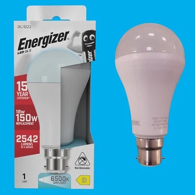 10x 18W (=150W) Energizer GLS BC B22 LED Light Bulb Lamp 6500K Daylight 2542Lm - Image 1 of 3