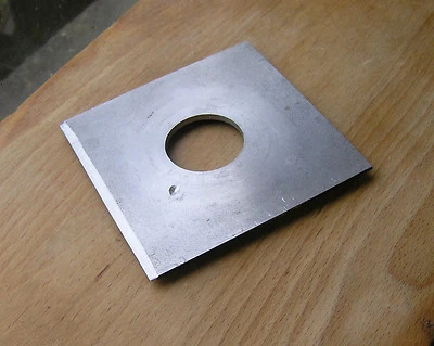 cast metal lensboard  4" x 4" 34mm hole copal 0 size irregular machined - Image 1 of 3