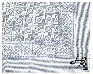 Indian Kantha Quilt Cotton Bedspread King Size Blanket Hand Block Bedding Throw - Picture 1 of 7