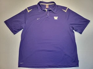 Vintage University of Washington Huskie Dawgs Team Nike Polo Mens XL NikeFit - Picture 1 of 10