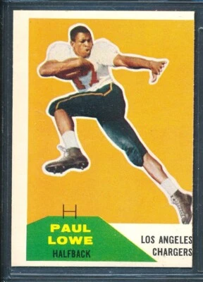 1960 Fleer Football #76 PAUL LOWE Los Angeles Chargers ~ EX-MT  mc  - Image 1 of 2