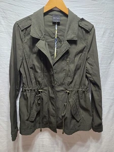 Eden Society Women's Large Olive Green Cargo Jacket Pockets Collared - Picture 1 of 9