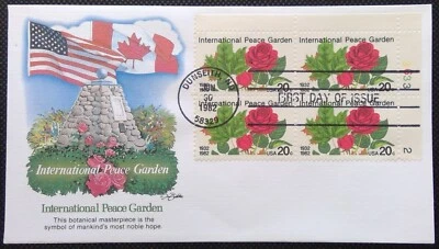 Scott 2014 FDC International Peace Garden Dunseith Boissevain BL4 PANE Fleetwood - Image 1 of 3