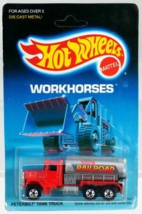 Hot Wheels Railroad Peterbilt Tank Truck Workhorses - 2547 NRFP 1988 Red 1:64 - Picture 1 of 4