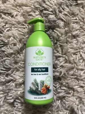 Natures Gate Herbal Conditioner Oily Hair 18 FL OZ Pump Tea Tree & Sea Buckthorn - Image 1 of 4