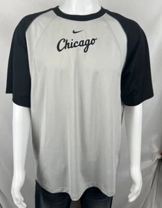 VTG NIKE MINI CENTER SWOOSH Chicago White Sox T Shirt COLORBLOCK Large Y2K - Picture 1 of 3