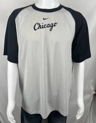 VTG NIKE MINI CENTER SWOOSH Chicago White Sox T Shirt COLORBLOCK Large Y2K - Image 1 of 3