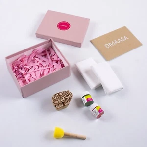 Hand Block Print Kit Elephant Wooden Kit With Stole , Scarf , Tote Bag - Picture 1 of 9