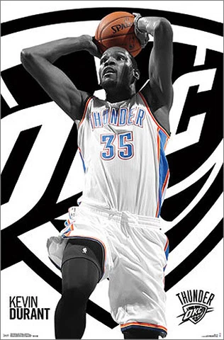 Kevin Durant POWER DRIVE Oklahoma City Thunder 2015 NBA 22x34 WALL POSTER Cover