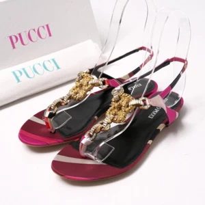 Unused item Emilio Pucci Sandals Size 38 Pucci Pattern Thong Flats with Back... - Picture 1 of 10